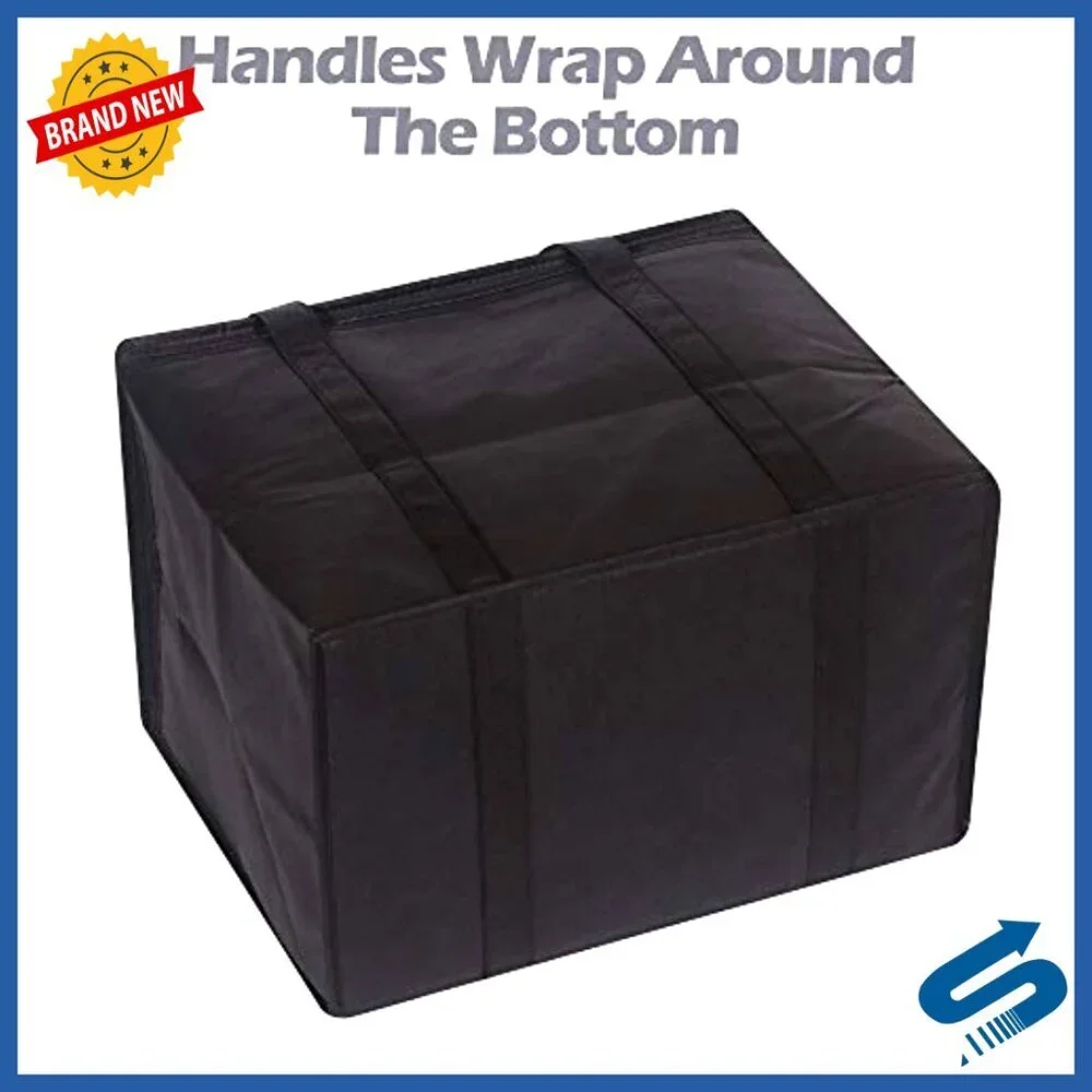 Set of 6 Insulated Reusable Grocery Totes Foldable Heavy Duty Zipper Cooler Bags